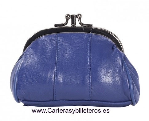 Monedero boquilla top piel