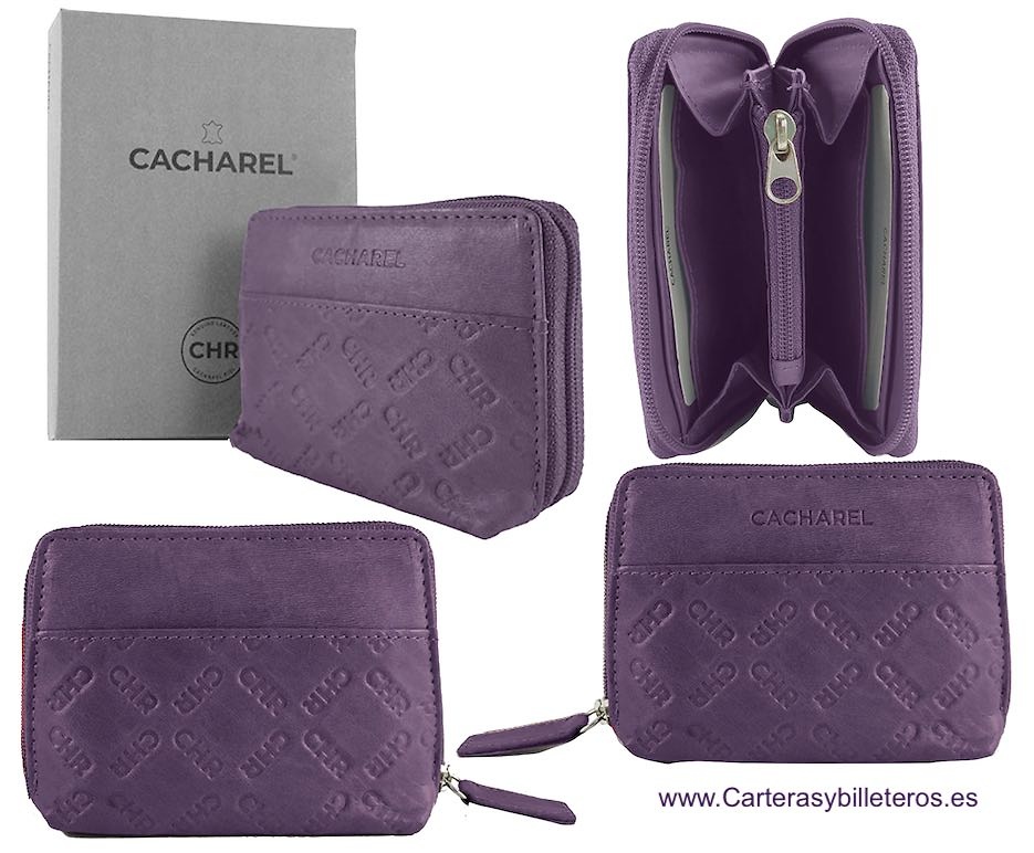 Cartera Tarjetero Piel MARRÓN Encerada - Cacharel - Zahara Criptana