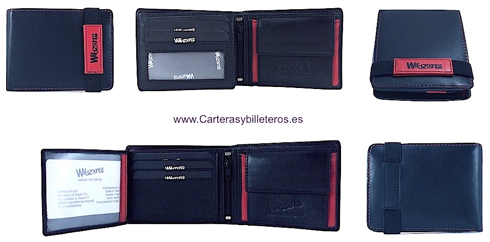 NAPA LEATHER MEN'S CASE WITH ELASTIC CLOSURE AND PURSE 