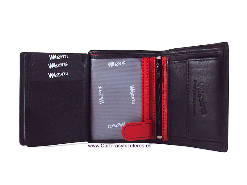 NAPA LEATHER MEN'S WALLET WITH ELASTIC CLOSURE AND PURSE 