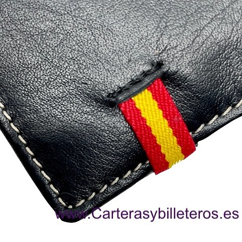 NAPALUX LEATHER CARD HOLDER WITH FLAG FOR ELEVEN CARDS 