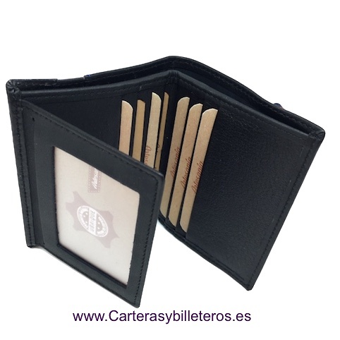 NAPALUX LEATHER WALLET CARD HOLDER WITH FLAG TEN CARDS 