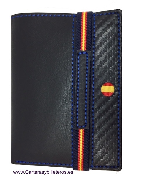 NAPALUX LEATHER WALLET CARD HOLDER WITH PURSE AND SPAIN FLAG 8 CARDS 
