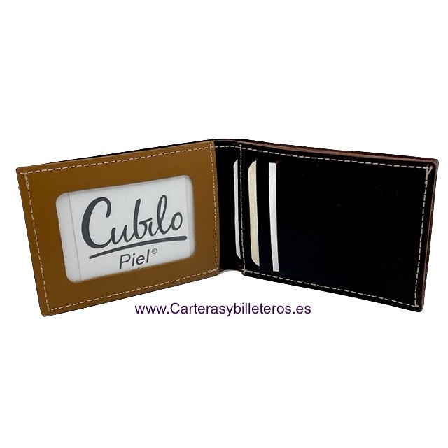 OFFER SET: TWO SMALL LEATHER WALLET WITH OUTSIDE PURSE CUBILO + KEYRING 