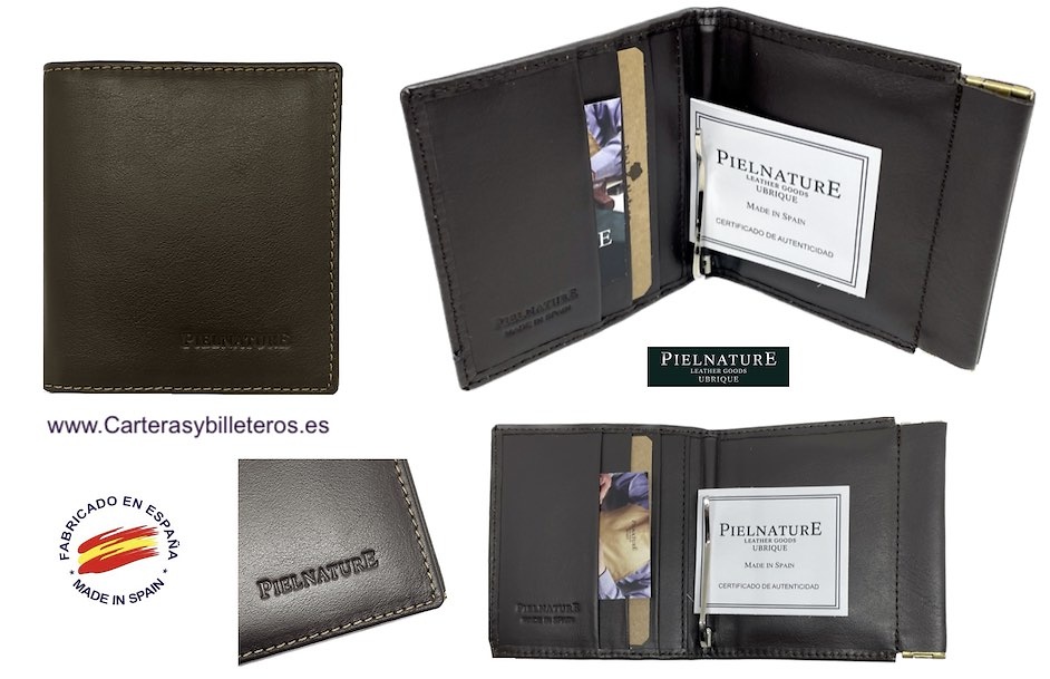 PIELNATURE WALLET WITH CLIP FOR BANKNOTES CON PORTAMONETES 