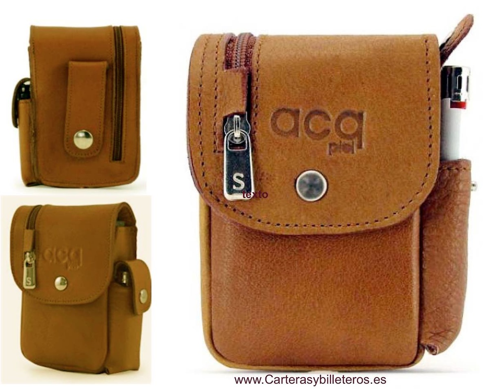 Portasigarette e porta accendino in Pelle Per Fumatori Accessori da Viaggio 3 modelli Brown leather Portasigarette e porta accendino in Pelle Per Fumatori Accessori da Viaggio 3 modelli Brown leather