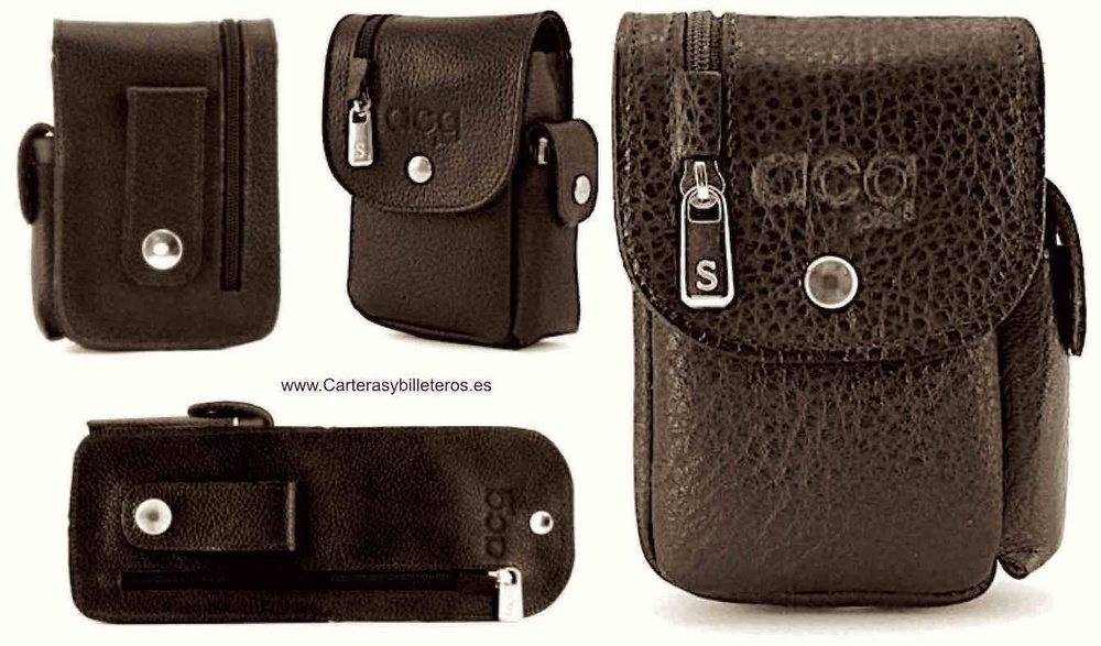Portasigarette e porta accendino in Pelle Per Fumatori Brown leather Accessori da Viaggio 3 modelli 