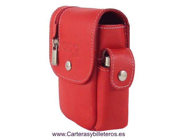 Portasigarette e porta accendino in Pelle Per Fumatori Accessori da Viaggio 3 modelli Brown leather 