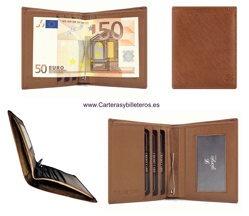 IKCA-Portefeuille en cuir pour homme, portefeuille à deux volets minces,  poche avant, pince à billets, porte-cartes, toxique