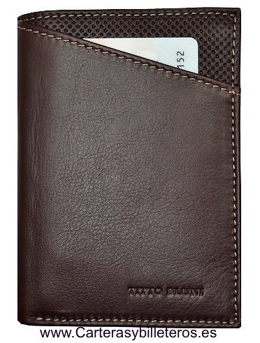 PORTEFEUILLE HOMME TITTO BLUNI CUIR DE LUXE AVEC PORTE-MONNAIE GRAPHITEC 