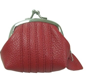 PURSE WITH MOUTHPIECE METAL LEATHER OF HIGH QUALITY 