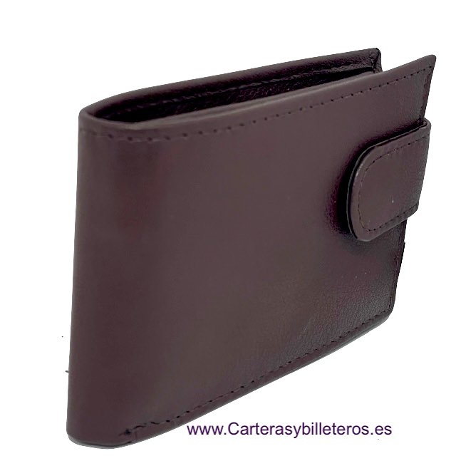 SMALL LEATHER MEN'S WALLET WITH COIN PURSE AND EXTERNAL ZIP 