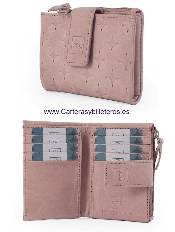 SMALL LEATHER WOMAN WALLET DIAMOND COLLECTION 