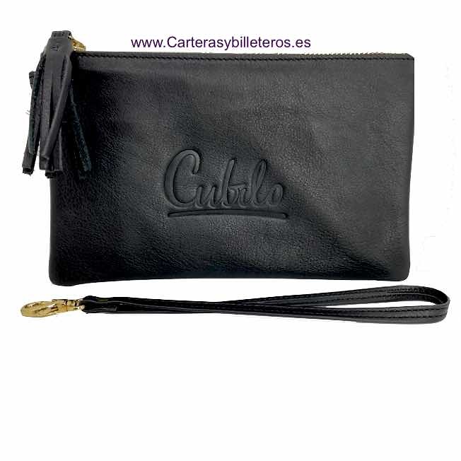 SPANISH LUXURY LEATHER WOMEN'S HAND WALLET BAG CUBILO BRAND -3 COLORS- 