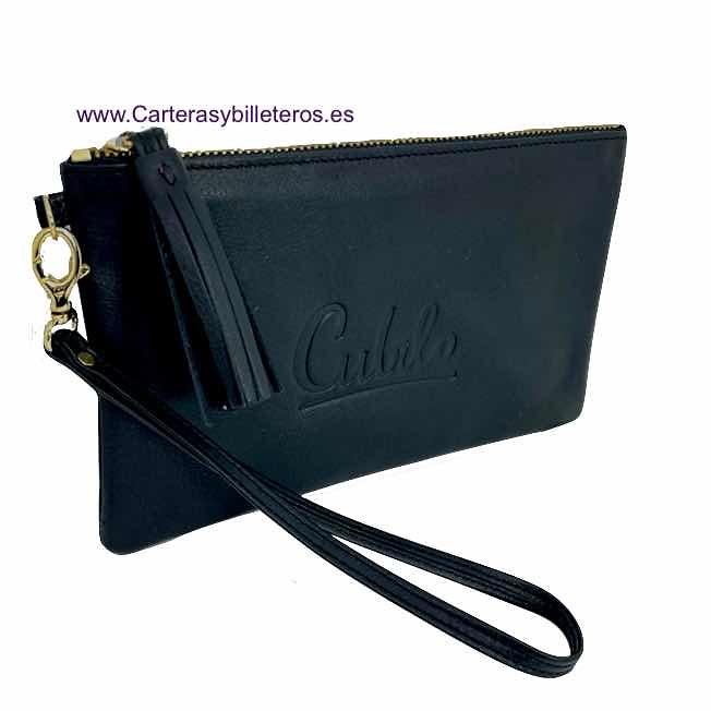 SPANISH LUXURY LEATHER WOMEN'S HAND WALLET BAG CUBILO BRAND -3 COLORS- 