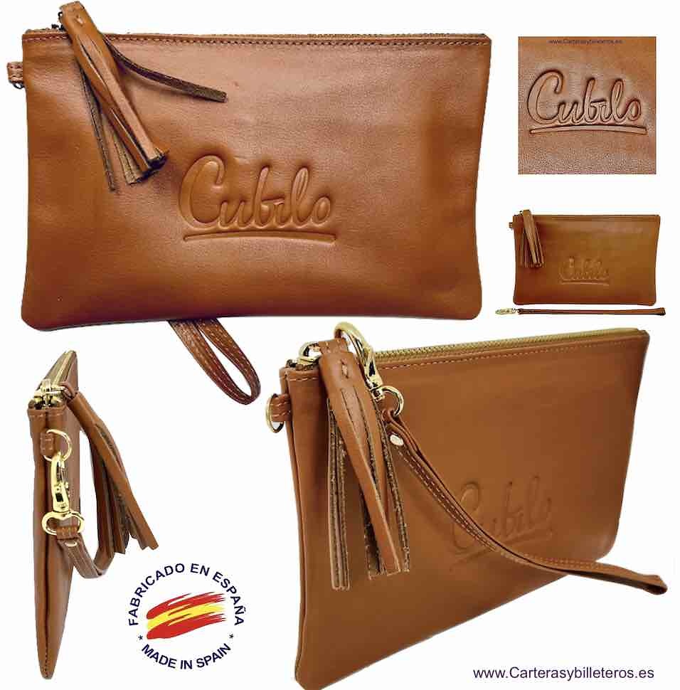 SPANISH LUXURY LEATHER WOMEN'S HAND WALLET BAG CUBILO BRAND -3 COLORS- 