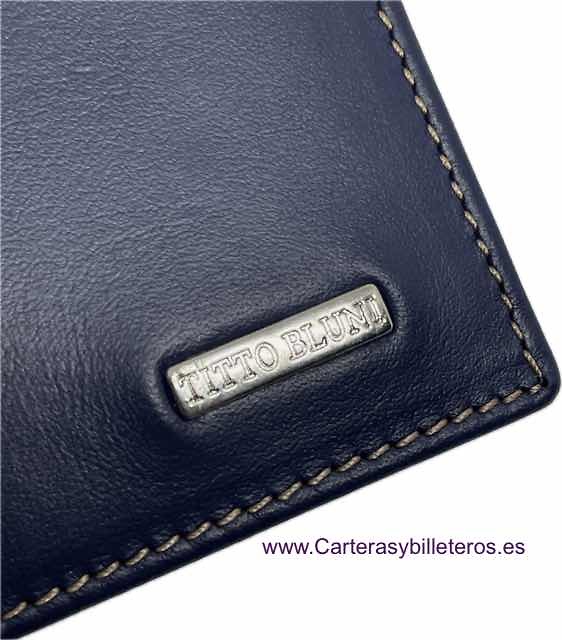 TITTO BLUNI ELEGANT SMALL MAN CARD HOLDER IN LEATHER LUXURY 12 CARDS 