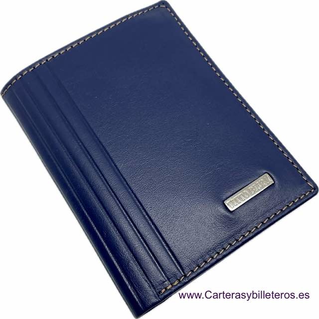 TITTO BLUNI ELEGANT SMALL MAN CARD HOLDER IN LEATHER LUXURY 12 CARDS 