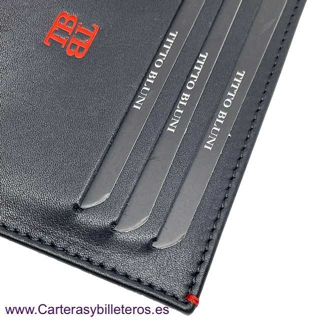 TITTO BLUNI LEATHER CARD WALLET WITH VERY THIN OUTER PURSE 