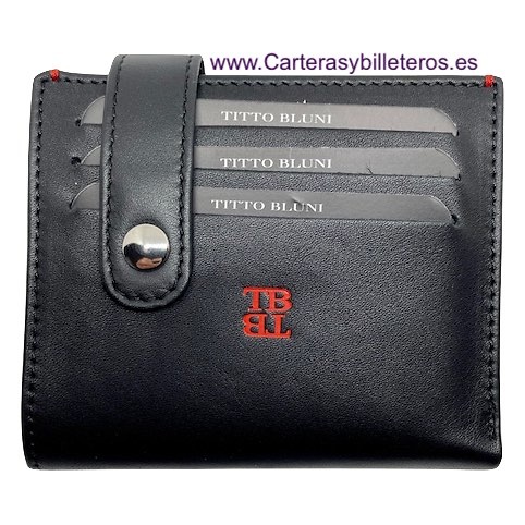 TITTO BLUNI LEATHER CARD WALLET WITH VERY THIN OUTER PURSE 