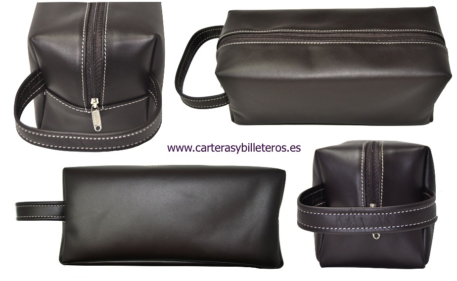 TOILET BAG LEATHER LARGE LUXURY FOR MAN 