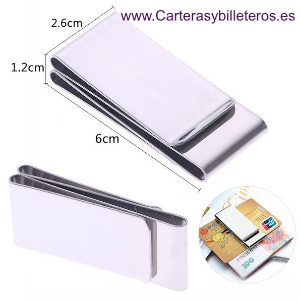 TWO-SIDED DOUBLE-CLICK METAL WALLET CLIP 