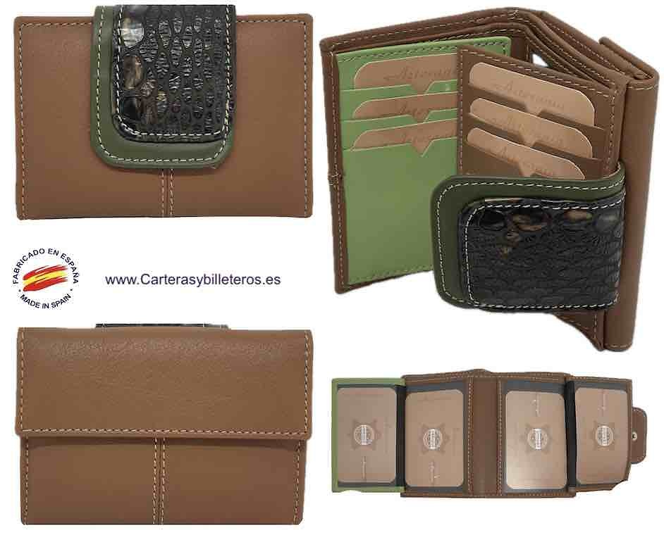 VERY COMPLETE WOMEN'S SMALL LEATHER WALLET WITH COIN PURSE 