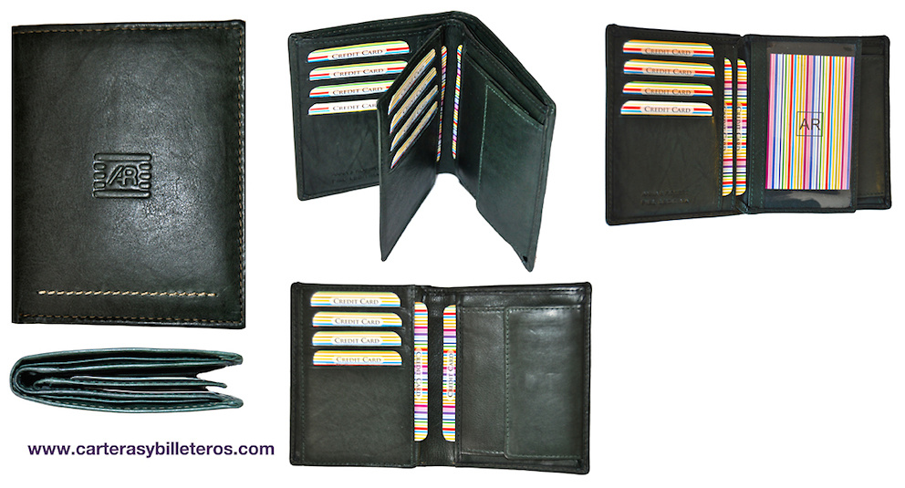 WALLET DOUBLE COMPARTMENT CARD FOLDER LEATHER WALLET MENS LUXURY 