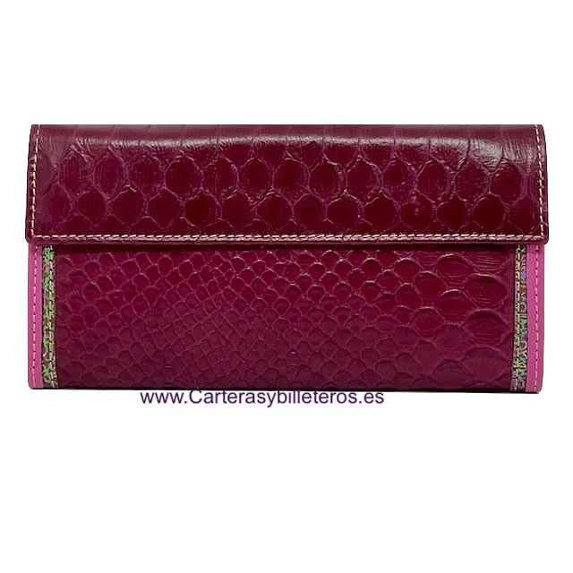 WALLET FOR WOMAN MADE IN LEATHER OF BEEF AND SNAKE 