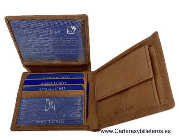 WALLET HORIZONTAL CARD HOLDER LEATHER WITH EMBOSSED RIBBING 