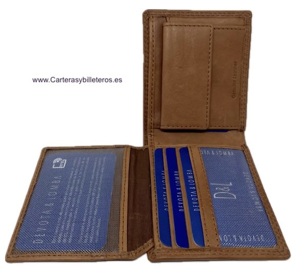 WALLET HORIZONTAL CARD HOLDER LEATHER WITH EMBOSSED RIBBING 