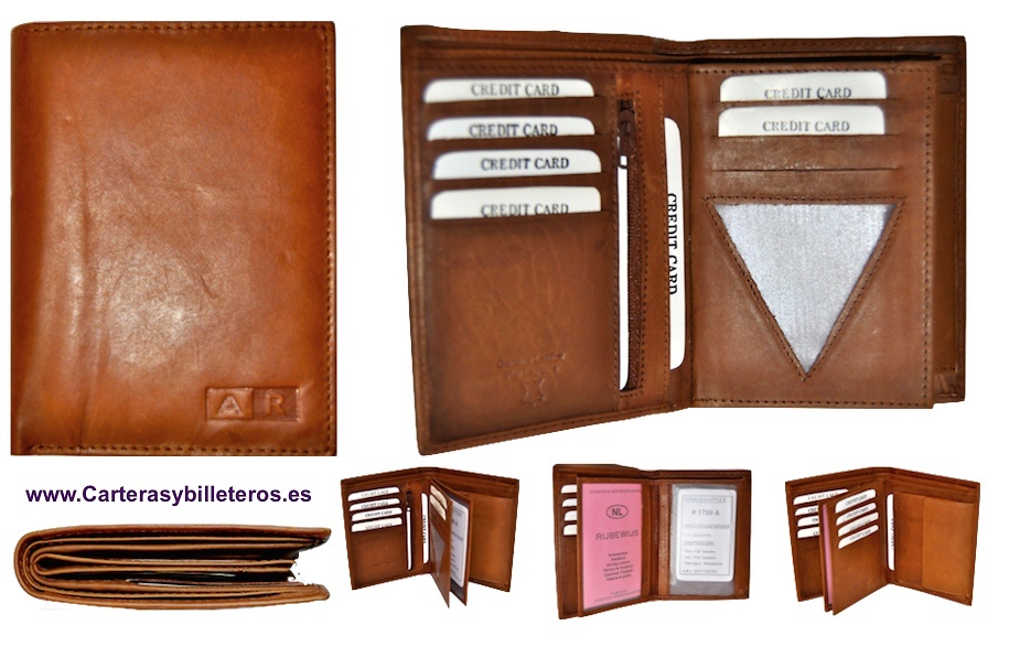 WALLET IN LEATHER FOR MAN WITH HOLDER AND ATTACHE 