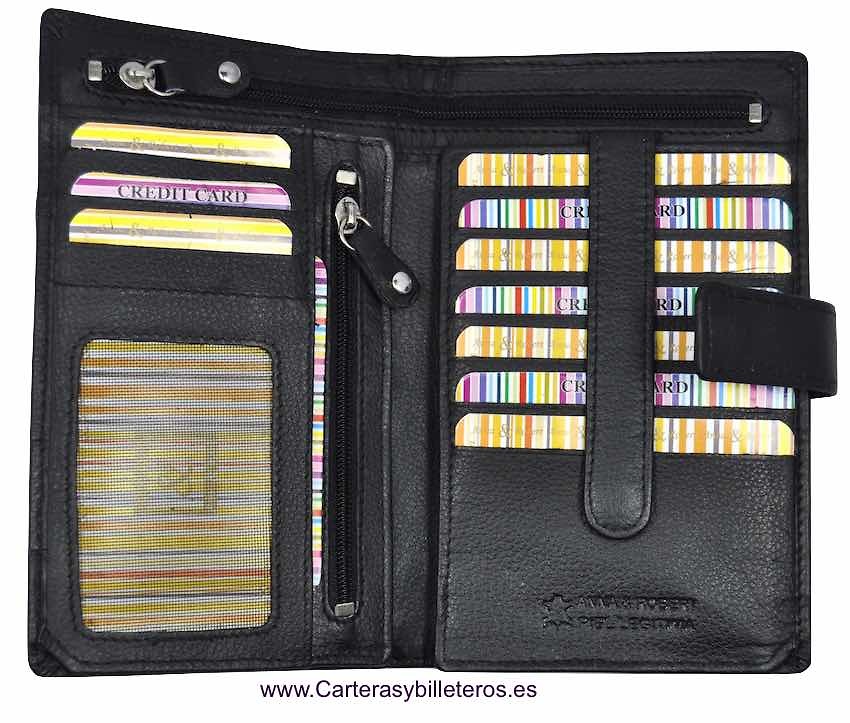 WALLET IN LEATHER OF QUALITY FOR WOMEN WITH PURSE 