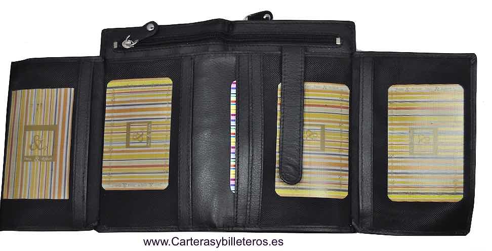 WALLET IN LEATHER OF QUALITY FOR WOMEN WITH PURSE 