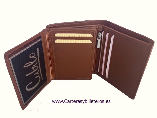 WALLET MAN FOR 14 CREDIT CARDS MADE IN LEATHER 