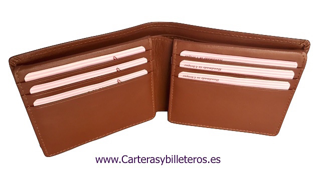 WALLET MAN FOR 19 CREDIT CARDS MADE IN LEATHER 
