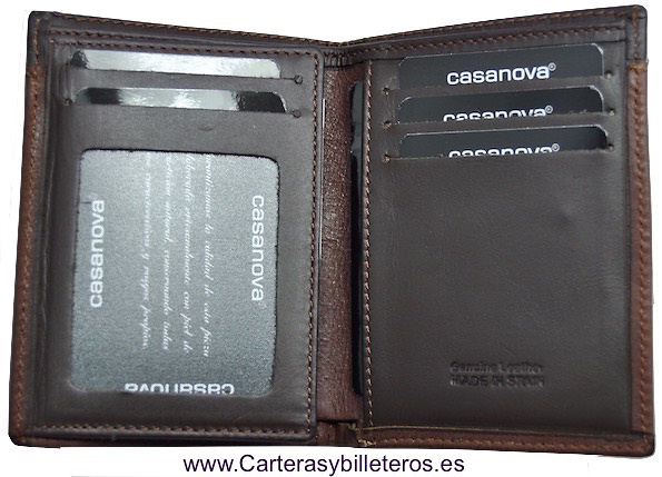 WALLET MAN WITH CARD IN TWO KINDS OF CALSKIN LEATHER 