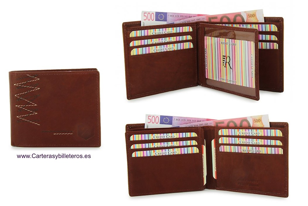 WALLET MAN WITH CARDBILLFOLD VERY COMPLETE IN LEATHER 