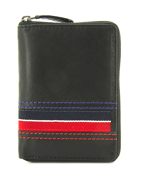 WALLET MAN ZIPPER AMERICAN NAVY RED WITH PURSE 