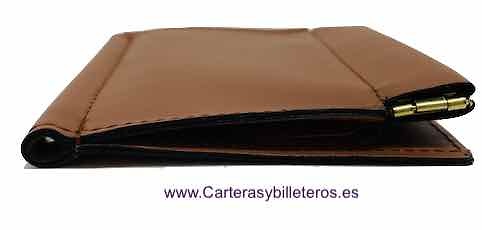 WALLET OF SKIN WITH WALLET PER NOZZLE PRESSURE AND CLIP FOR NOTES -Recommended- 