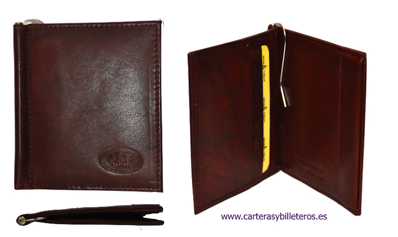 WALLET OF SKIN WITH WALLET PER NOZZLE PRESSURE AND CLIP FOR NOTES 