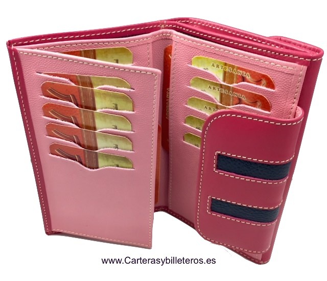 WALLET OF WOMAN LEATHER PURSE MADE IN SPAIN HANDCRAFT 