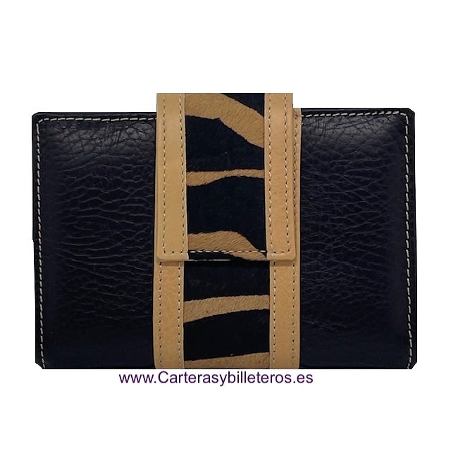 WALLET OF WOMAN SKIN AND HAIR ZEBRA MADE IN SPAIN HANDCRAFT 