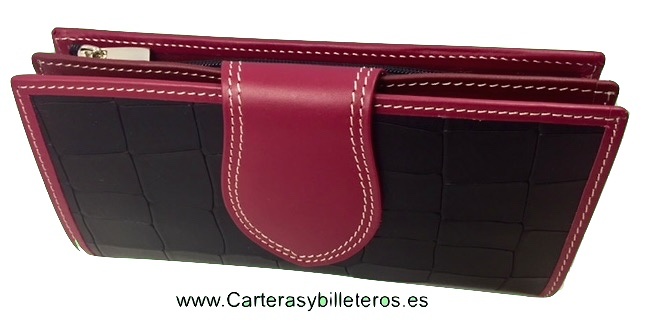 WALLET OF WOMAN SKIN OF COCO MADE IN SPAIN HANDCRAFT LONG 