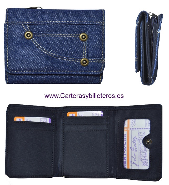 WALLET PURSE FABRIC JEANS 