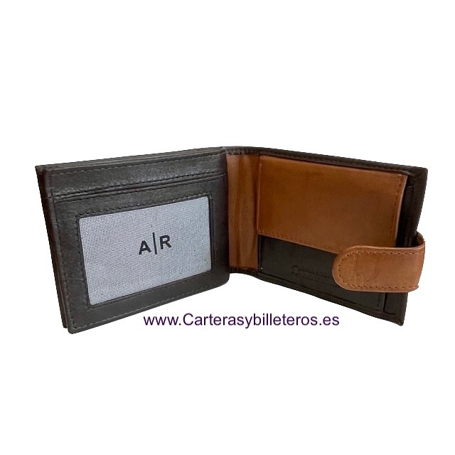 WALLET WITH HIDDEN BILLFOD MADE IN LEATHER WITH PURSE 