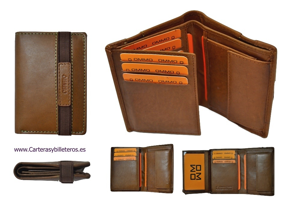 WALLET WITH RUBBER ELASTIC AND PURSE MAKE IN LEATHER 