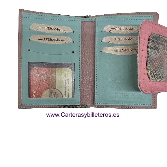 WALLET WOMEN'S WITH A LEATHER BOW AND SNAKE QUALITY LUXURY 