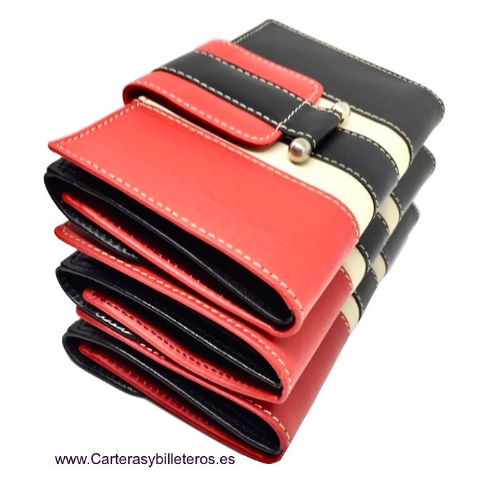 WALLET WOMEN'S WITH A LEATHER BOW MADE IN SPAIN 