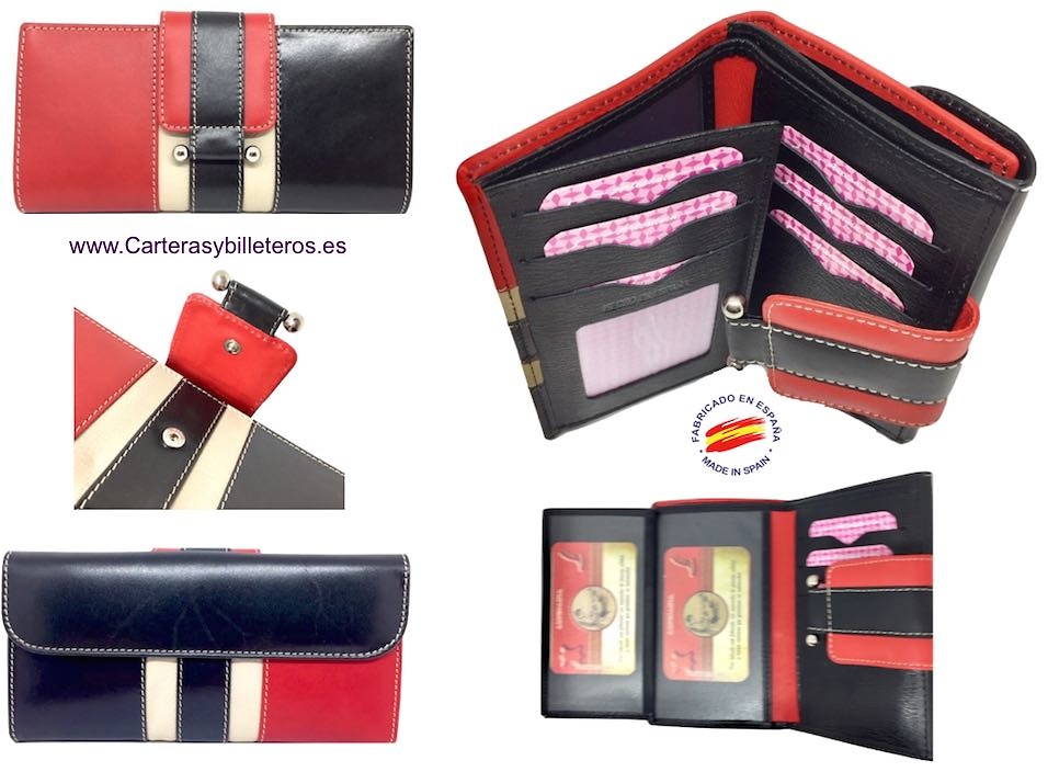 WALLET WOMEN'S WITH A LEATHER BOW MADE IN SPAIN 